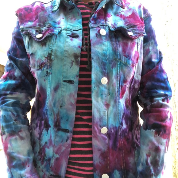 Lularoe Jaxon Jean jacket tye dyed - Picture 2 of 5